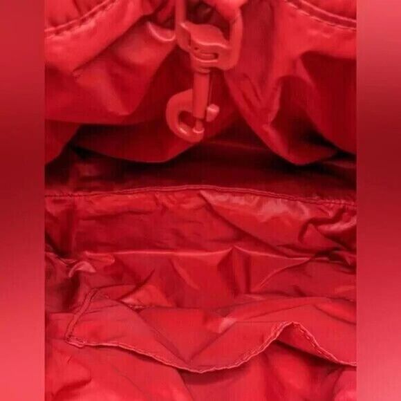 MICHAEL KORS Stirling quilted recycled nylon puffy SMALL tote bag RED $258 - Picture 4 of 5